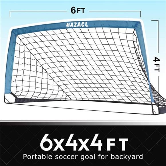 Kid Soccer Goal Portable Soccer Net Large Pop Up Soccer Goal Net with Carry Bag - Picture 6 of 7